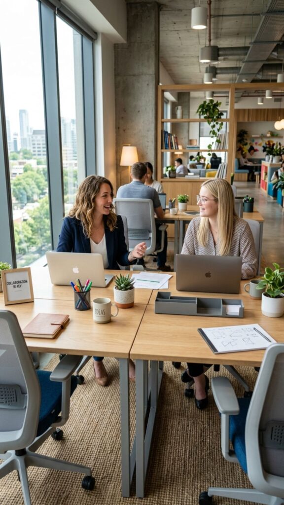 4. Design a Double Desk Setup Facing Each Other