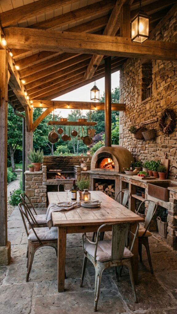 4. Design a Rustic Stone Outdoor Kitchen