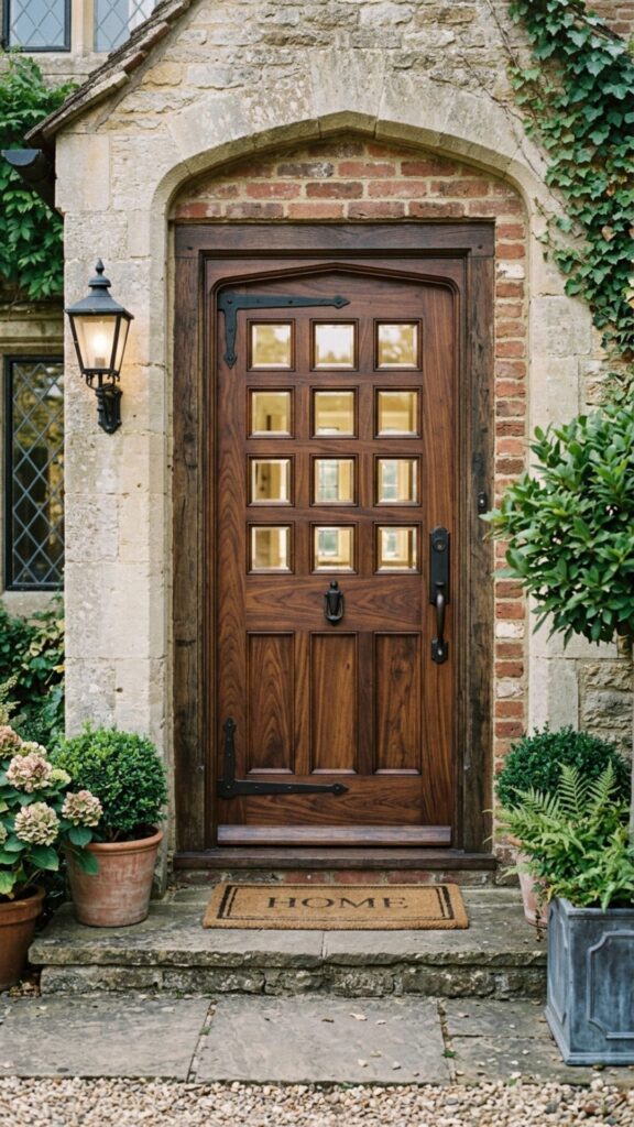 4. Feature a Bold Wooden Front Door