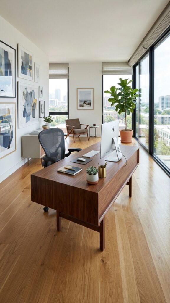 4. Float an Angled Desk in the Room