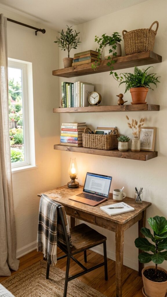 4. Install Farmhouse Floating Shelves