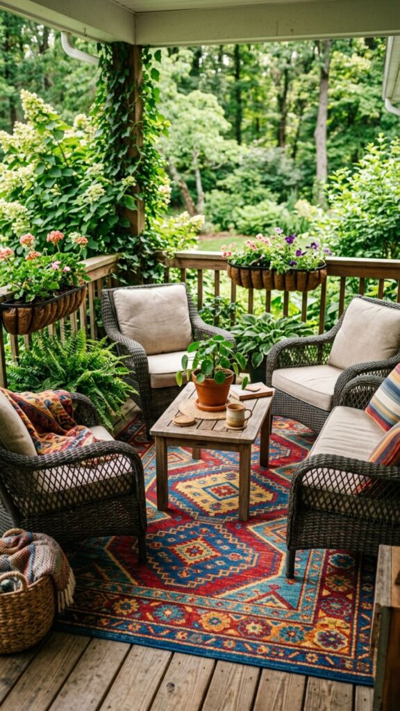 4. Lay Down an Outdoor Rug