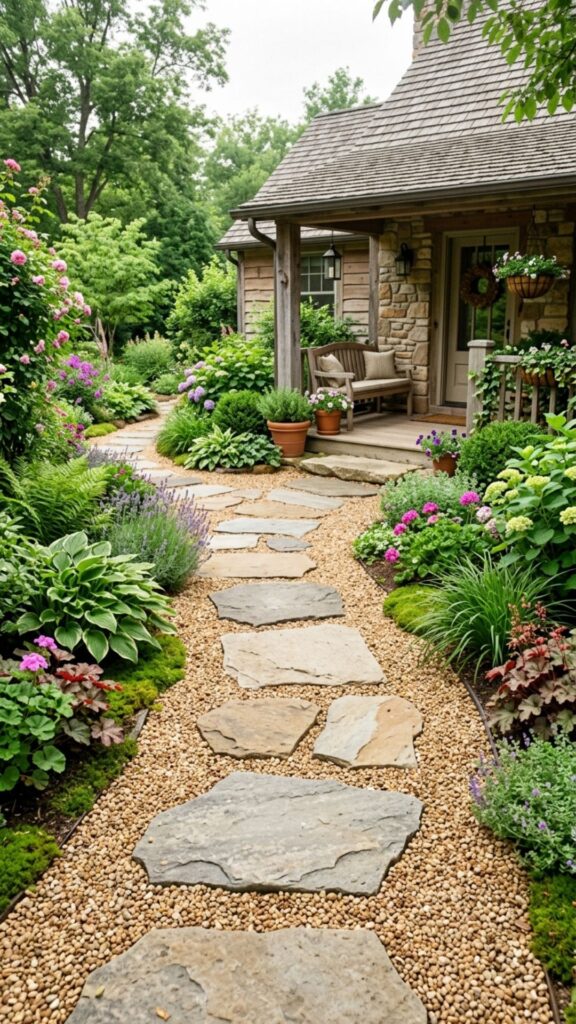 4. Mix Gravel With Stepping Stones
