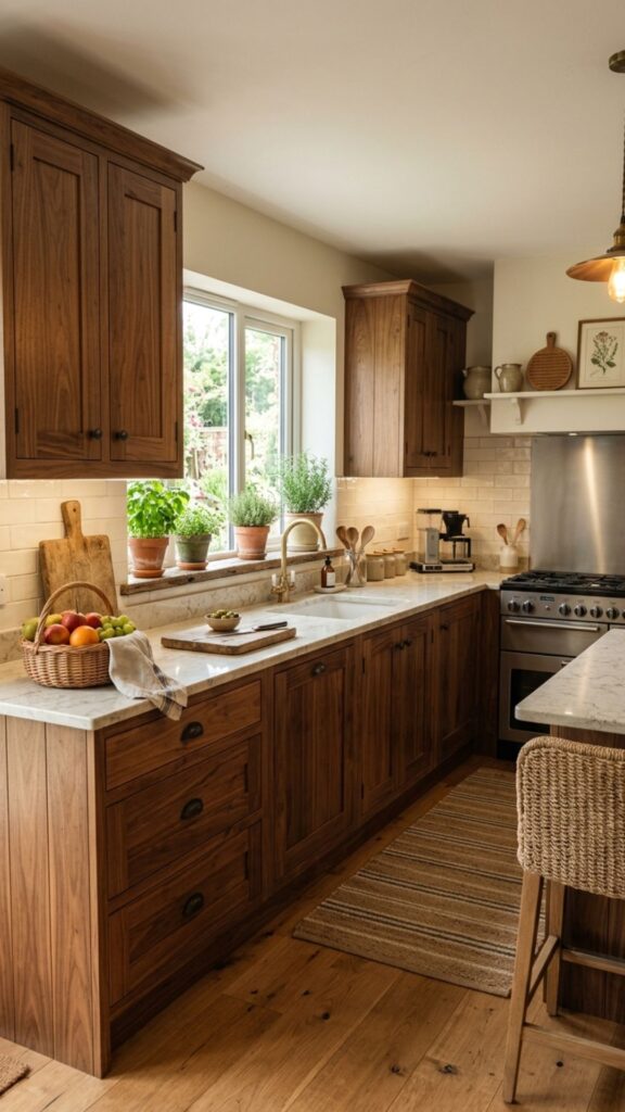 4. Natural Wood Kitchen Cabinets