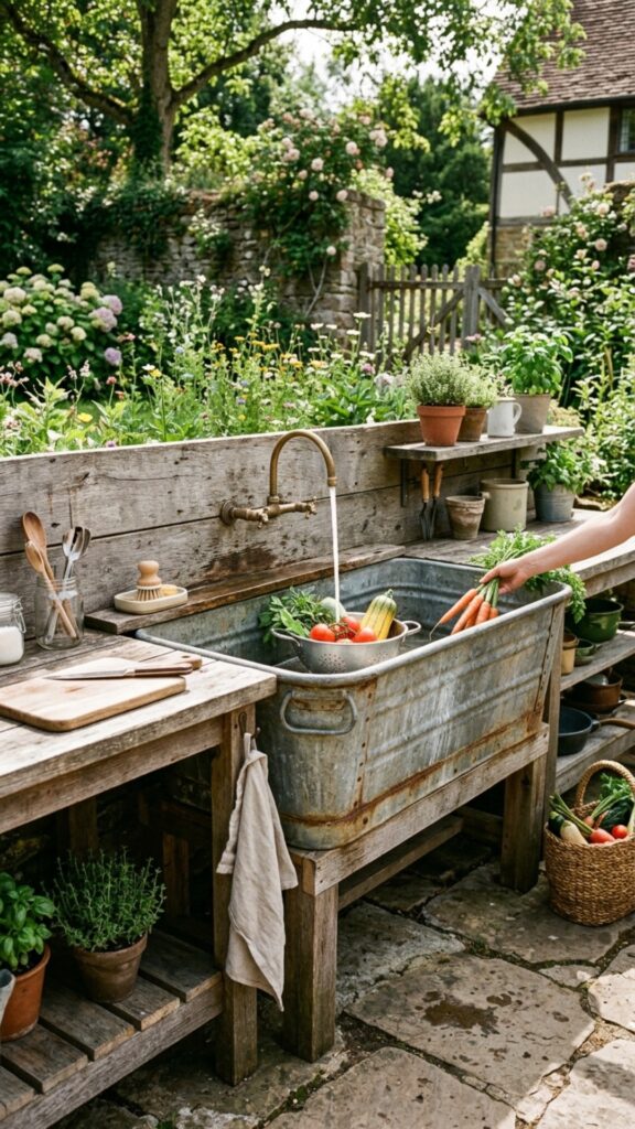 4. Repurposed Livestock Trough Sink