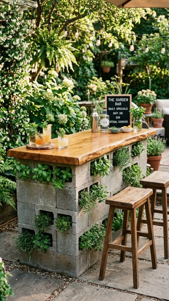 4. Set Up a Cinder Block Bar Counter
