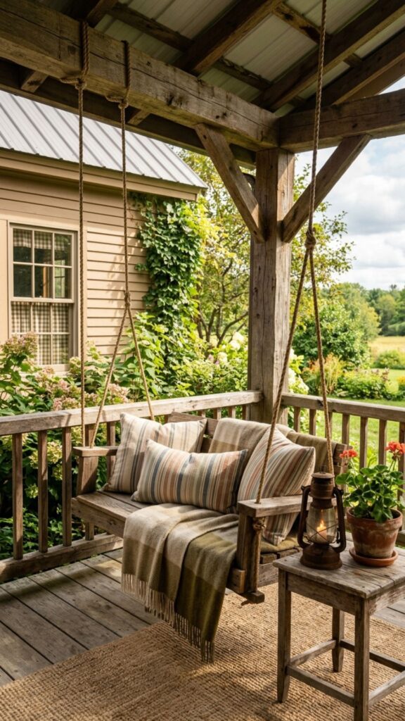 4. The Rustic Wooden Plank Swing