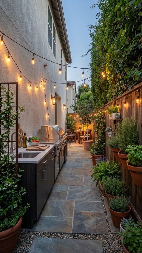 4. Turn a Narrow Side Yard Into a Cooking Zone