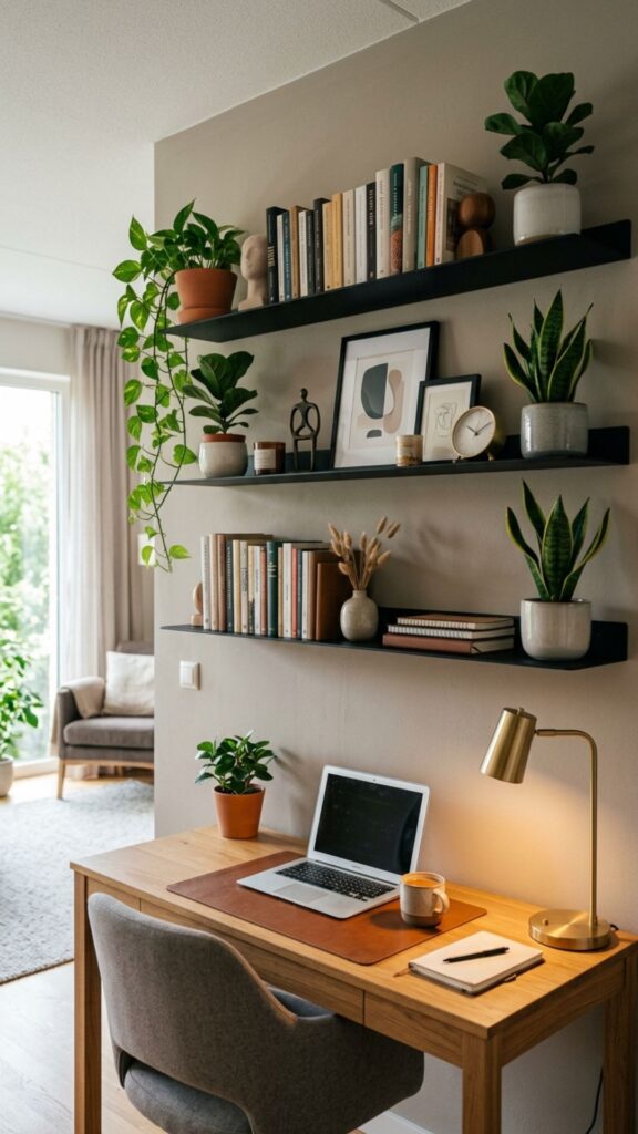 4. Use Black Shelving for Stylish Storage
