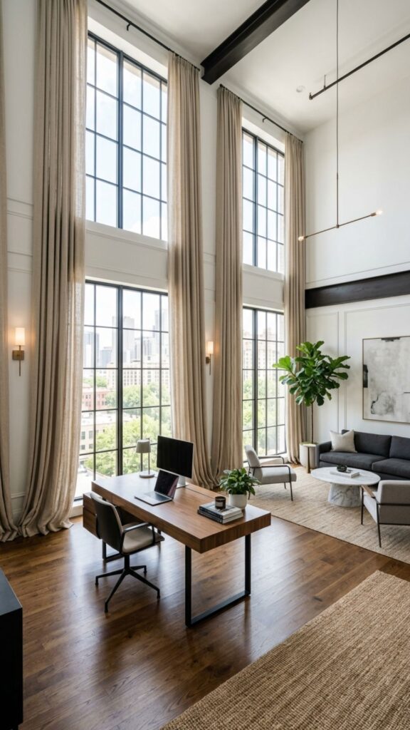 4. Use Tall Curtains for an Elegant Look