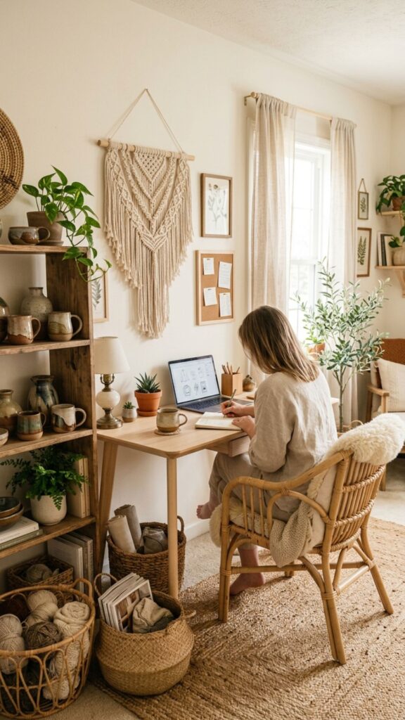 4. Use Woven Textures and Handmade Decor