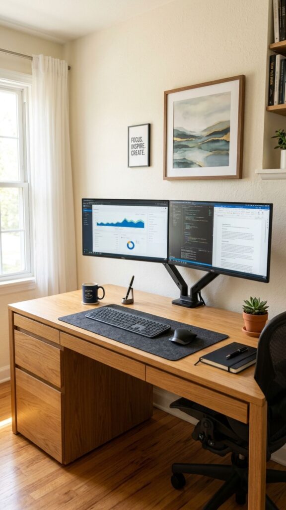 4. Use a Large Desk for a Professional Workspace