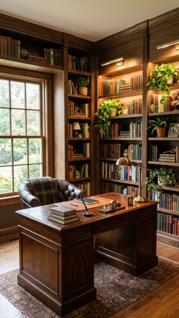 5. Add Built-In Bookshelves Around Your Desk