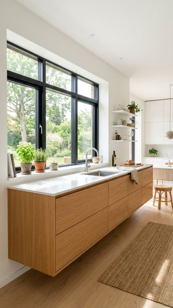 5. Add Floating Cabinets Under the Window