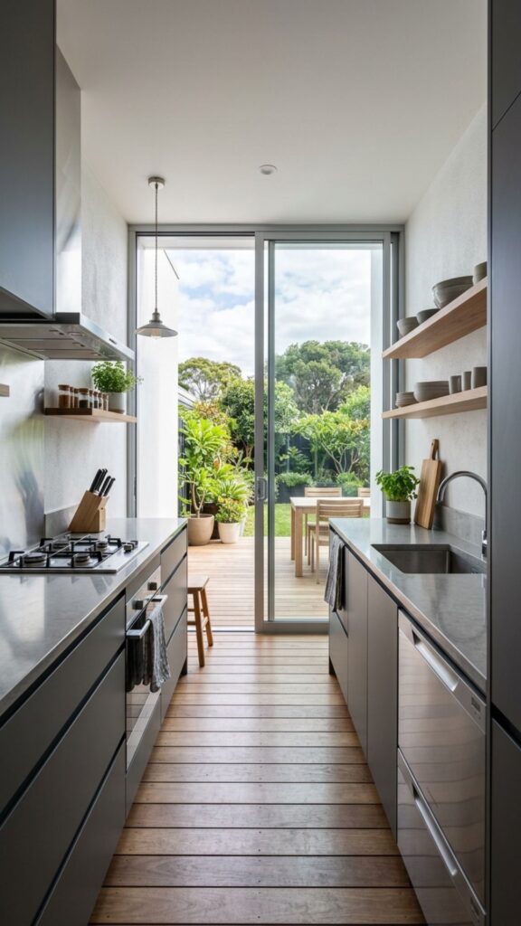 5. Bifold-Style Glass Doors for Wide Openings