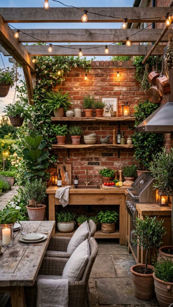 5. Brick Backsplash for Timeless Warmth