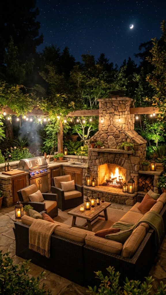 5. Build a Cozy Outdoor Fireplace