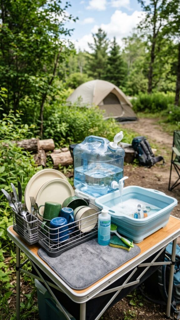 5. Collapsible Sink and Dishwashing Station — Clean Up Fast