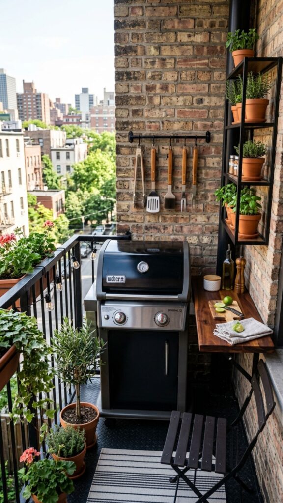 5. Compact Balcony Grill Nook