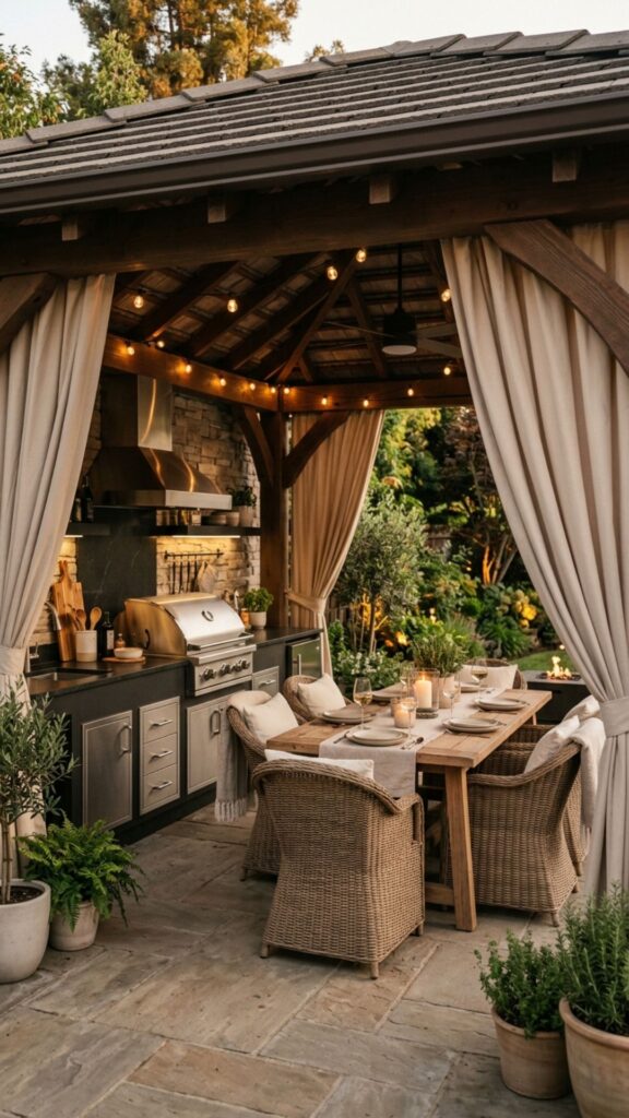 5. Covered Patio with Side Curtains