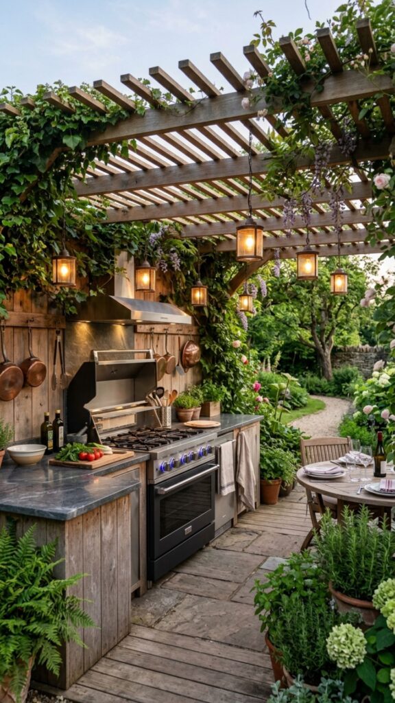 5. Covered Pergola Cooking Station