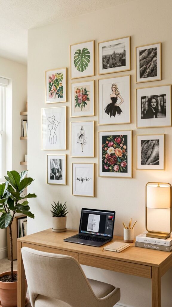 5. Create a Pretty Gallery Wall Above the Desk