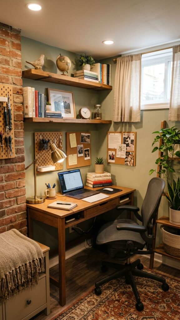 5. Create a Small Basement Office Corner