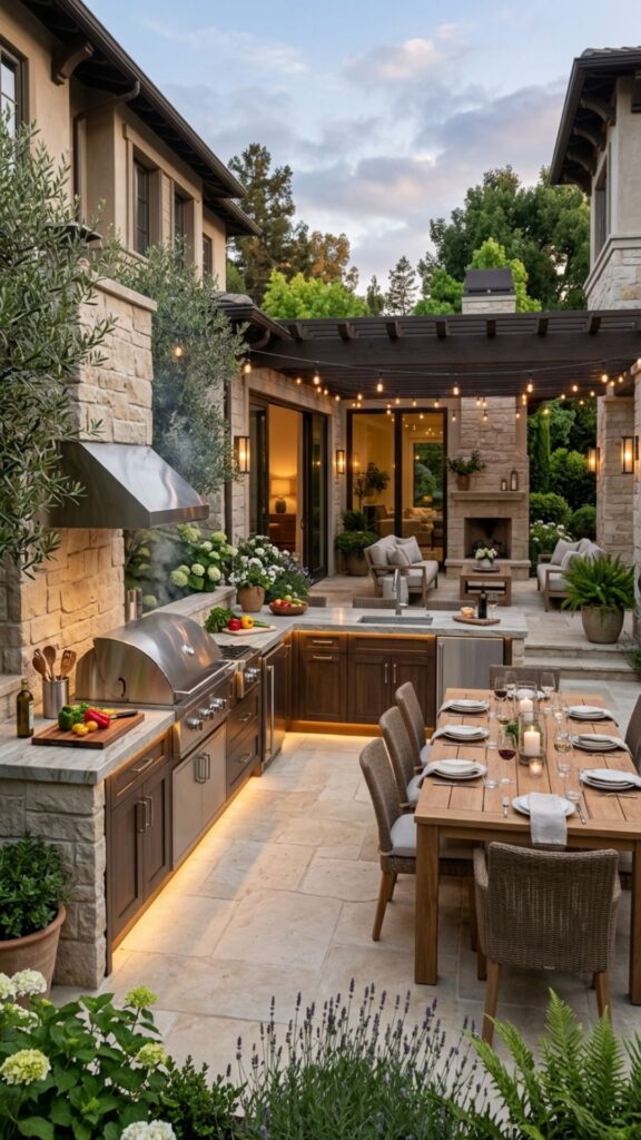 5. Design a Full Outdoor Kitchen with Matching Cabinetry
