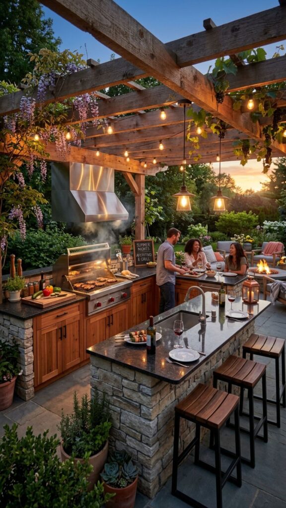 5. Design an L-Shaped Outdoor Kitchen