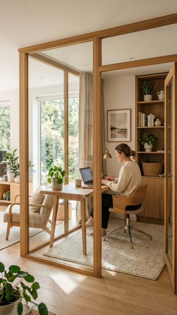 5. Glass Walls With Wooden Frames