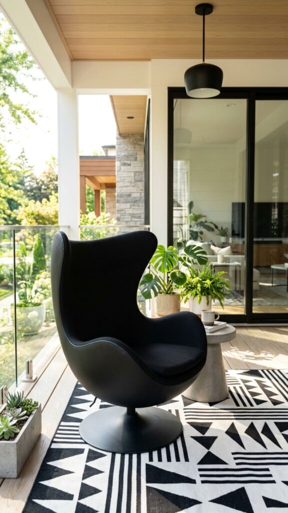 5. Go Bold With a Black Egg Chair for Modern Homes