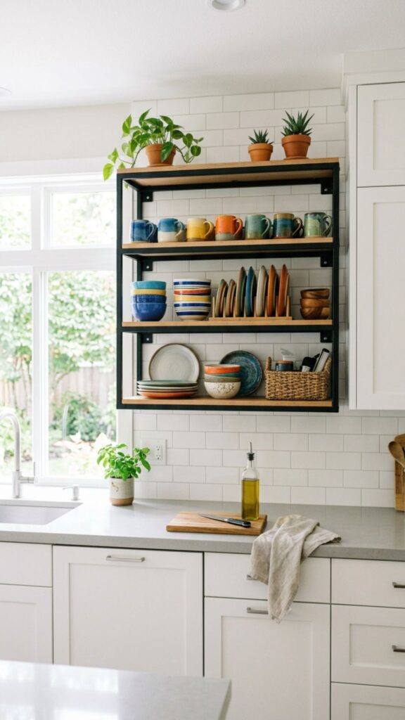 5. Install Open Shelving for Dishware