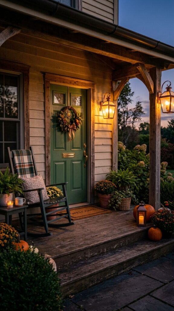 5. Install Warm-Toned Porch Lighting