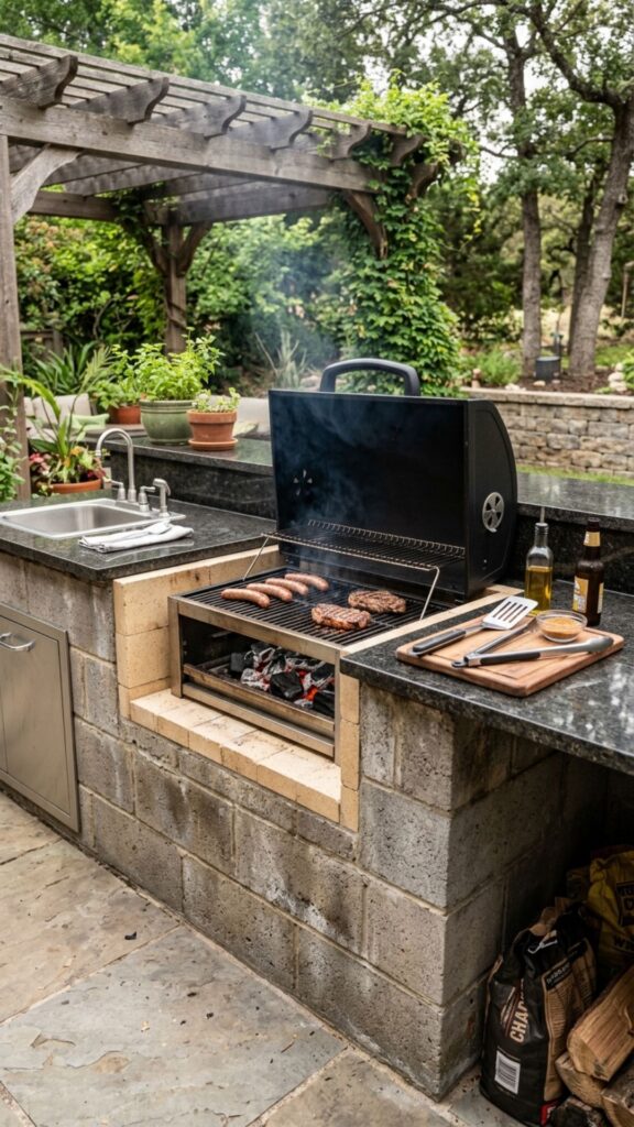 5. Install a Recessed Charcoal Grill Bay
