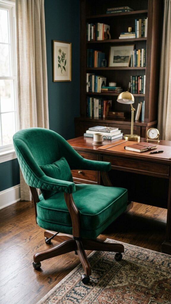 5. Invest in a Velvet Office Chair