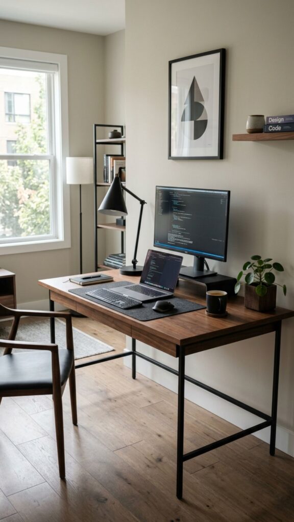 5. Mix Brown Wood With Black Details