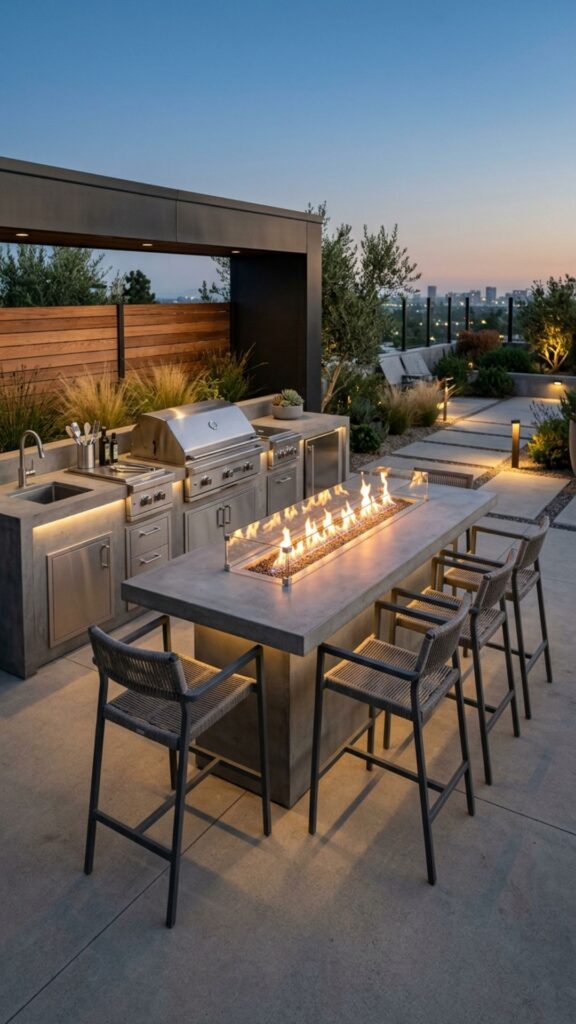 5. Modern Concrete and Steel Cook Zone