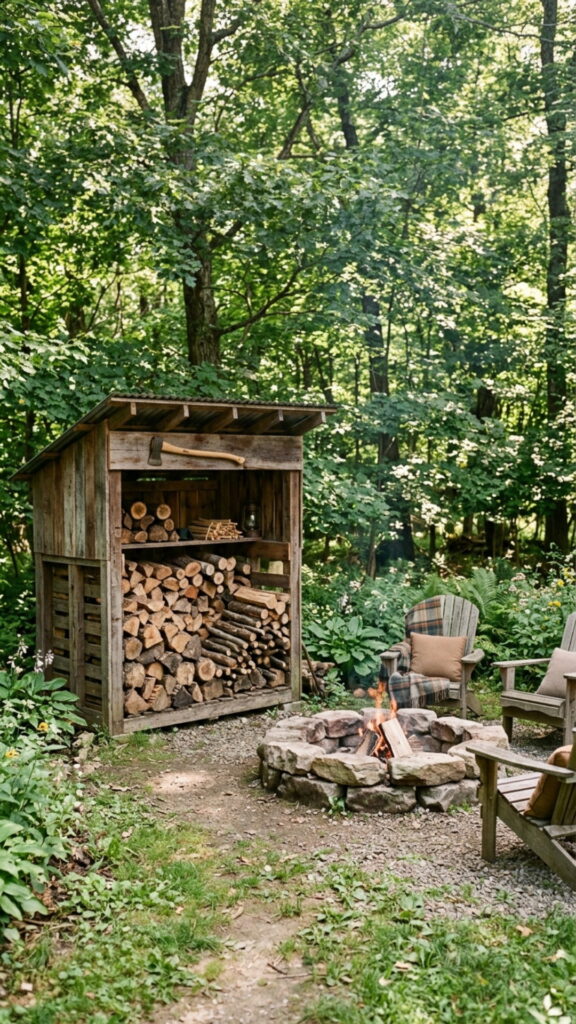 5. Pallet Firewood Storage Nook