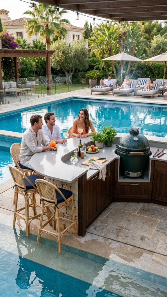 5. Poolside Cooking Station — Entertain by the Water
