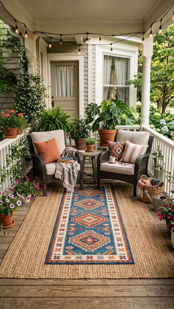 5. Style with Layered Outdoor Rugs