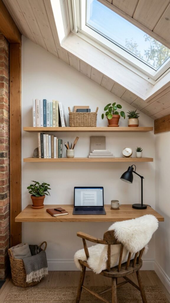 6. Add Floating Shelves Above the Desk