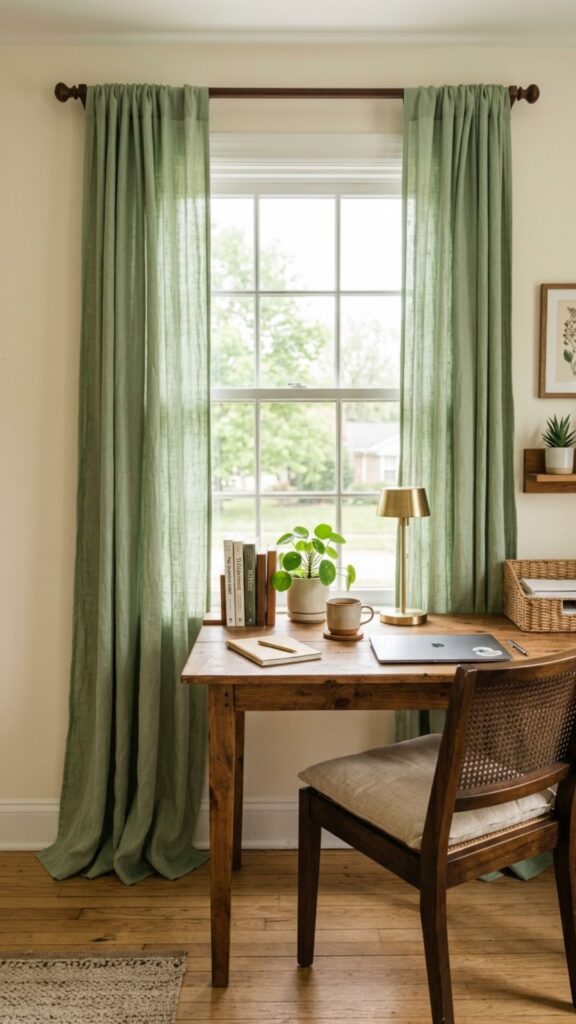 6. Add Green Curtains