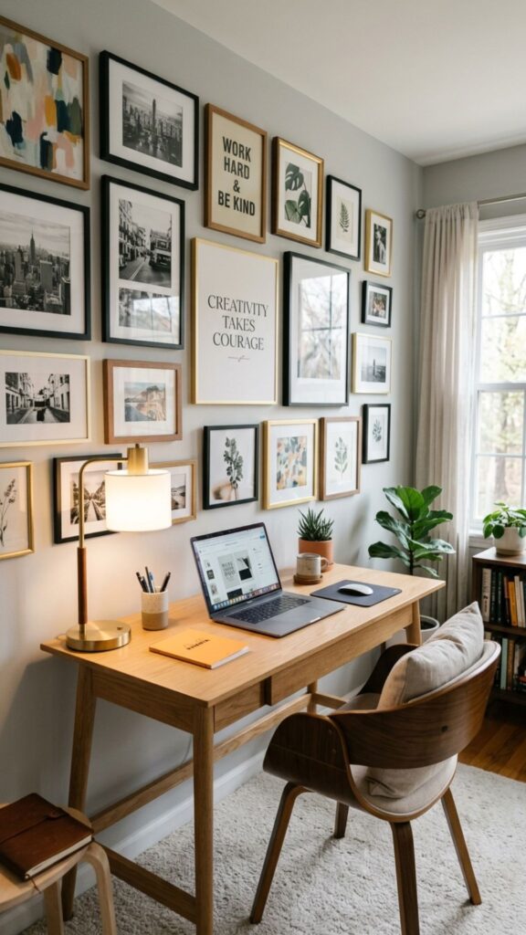 6. Add a Gallery Wall Behind Your Desk