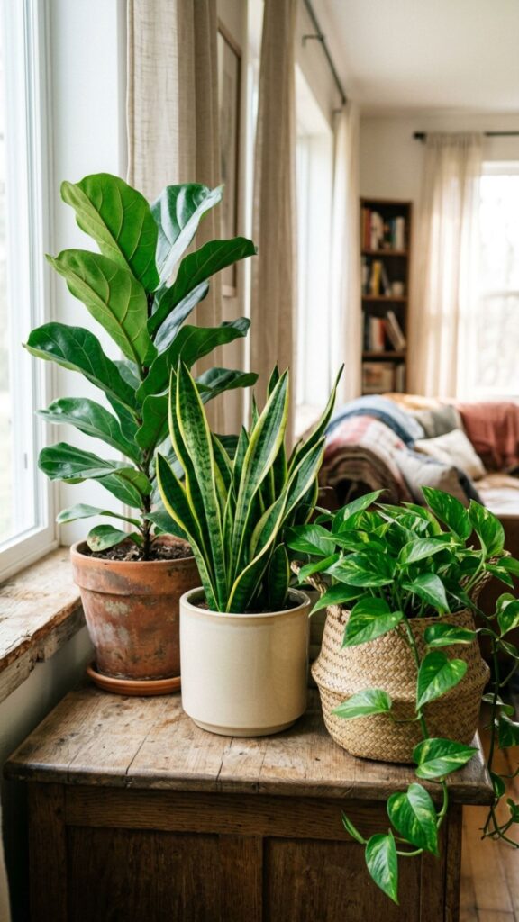 6. Cluster Potted Plants in Odd Numbers