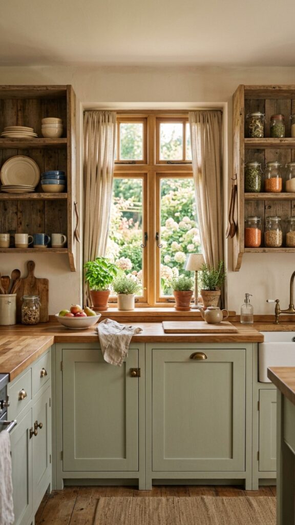 6. Combine Cabinets and Wooden Shelves