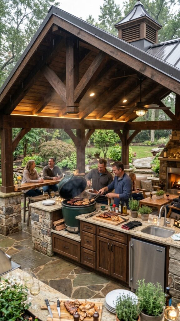 6. Covered Pavilion Build — Cook Rain or Shine