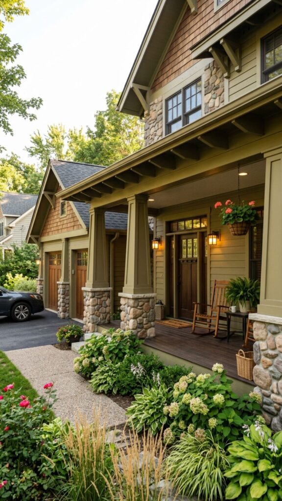 6. Craftsman Porch With Tapered Columns