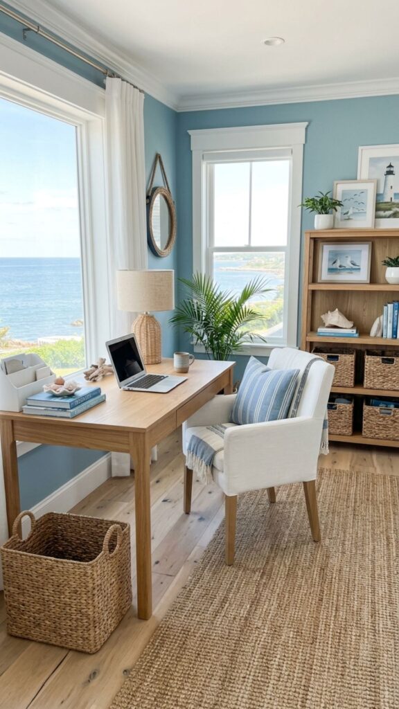 6. Create a Coastal Blue Home Office Theme