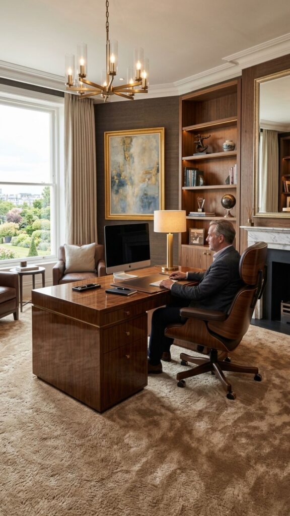 6. Create a Luxury Home Office With a Plush Carpet