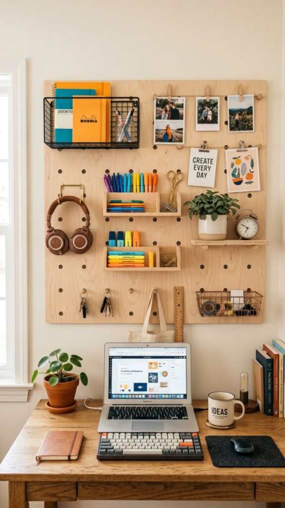 6. Design a Creative Pegboard Organization Wall